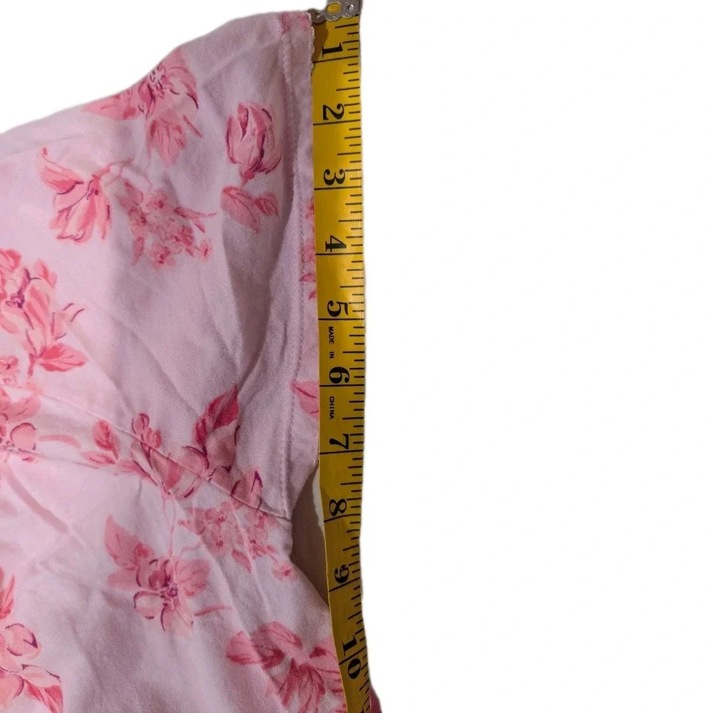Aria Nightgown 100% Cotton Women's Scoop Neck Pockets Pink Cottage Core